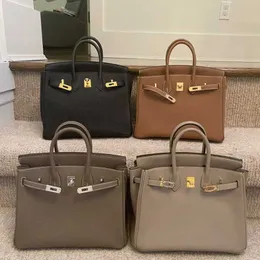 Home Genuine Handbag Bag 2024 Fashion Versatile Togo Leather Lychee Carrie 30/35 Bride Tote Shoulder Bags