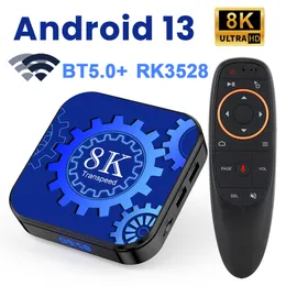 Transpeed Android 13 TV Box WiFi5 Двойная поддержка WiFi 8K видео BT5.0+ RK3528 4K 3D Voice Media Player Set Top Box