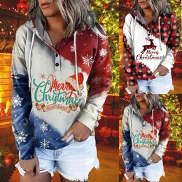 Women's Hoodies Ladies Christmas Winter Sweatshirt Fashion Warm Print Long-sleeved Casual Blouse Pullover Sudaderas Con Capucha