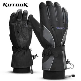 Ski Gloves KUTOOK Winter Waterproof Thermal Windproof Warm Snowmobile TPU Snow Accessories Men Touch Screen Snowboard 230830