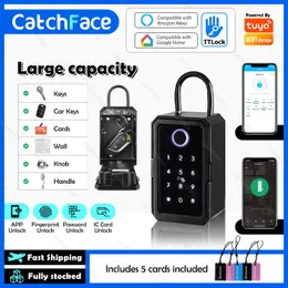 Door Locks Outdoor Waterproof Safe Security Intelligent Password Storage Lock Tuya or TTLock APP Key Box Anti theft box 230830