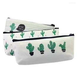 10pcs Cactus Fabric Zipper Pencil Case Creaking Cute Bag Canvas File Cartoon Pachnerz