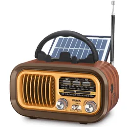 무선 다기능 블루투스 스피커 레트로 FM AM SW 휴대용 라디오 태양 전지판 충동 가능한 단파 서브 우퍼 오디오 230830
