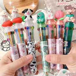 Colors Available Cute Cow Pink Peach Office Supplies Writing Press-type Pen Ballpoint Students Stationary