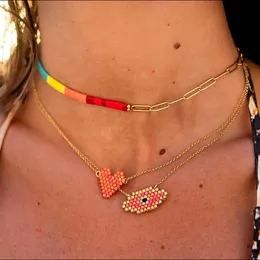 Naszyjniki wiszące go2boho biżuteria Choker boho miyuki prezent tila łańcuch naszyjnik dla kobiet łańcuchy ze stali nierdzewnej kołnierze femme prezenty 230831