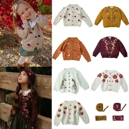 Pullover Kids Sweaters 2023 Winter Autumn Mushroom Toddler Girl Boy Coat Retro Brand Baby barn Stickat Cardigan Outwear 230830