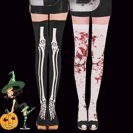 Strumpor hosierar strumpor halloween kostym påsk zombie skelett blody mary sjuksköterska blod benskalle pranks rolig 230830