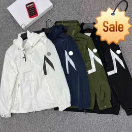 스탠드 업 칼라 후드 가드 점퍼 팔 NFC 배지 윈드 브레이커 2023 New Men Hooded Jacket Spring Autumn Windbreaker Arm Letter Design Mens Asian Size M-4XL