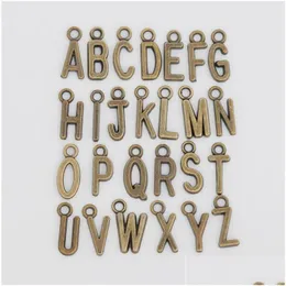 Charms Alphabet Metal 26 Początkowa litera A-Z 5Paks 130pcs/partia Każdy urok 5pcs AAC1198Carms Drop dostarczenie Biżuterię Komponenty Dhfou