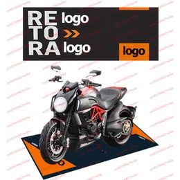 Alfombras personalizadas Exhibición de motocicletas Estera de poliéster  Racing Moto Estacionamiento Alfombra Antideslizante Trabajo Piso Garaje