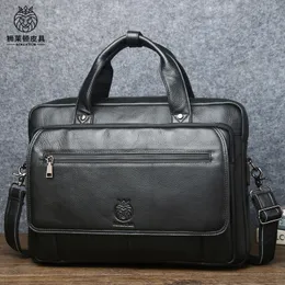 Maletas de negócios maleta 100 bolsa masculina de couro para 16 polegadas computador grande capacidade bolsa de couro ombro crossbody 230830