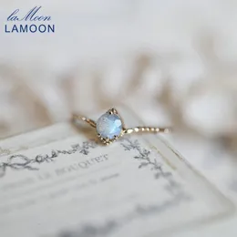 Wedding Rings LAMOON Natura Labradorite Ring For Women Gemstone 925 Sterling Silver Gold Vermeil Jewelry Engagment 230830