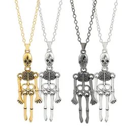 Pendant Necklaces Retro Skeleton Ghost Necklaces Halloween Necklace for Friend Couples Hold Hands Skull Necklaces for Women Girl Teen 230831