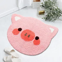 Carpets Cartoon Cute Pig Carpet Bedroom Living Room Bathroom Non-Slip Absorbent Thick Rug 230830