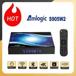Установите Top Box Amlogic S905W2 Android11.0 Smart TV Box 4K 5G Wi -Fi Streaming Media Players 2GB 16GB SET Top Box 230831