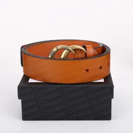 Cintura da uomo di lusso in pelle nera da donna con fibbia in bronzo, cinture da uomo di design casual classico da 3,8 cm con scatola