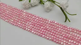 Loose Gemstones Wholesale 5-6mm Freshwater Pearl Dyed Pink Color Side Hole Baroque Beads Pearls Strands