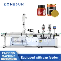 ZONESUN Automatic Twist Off Capper Bottle Sealing Machine Jar Sealer Pasta Sauce Ketchup Packaging Equipment ZS-XG440T2