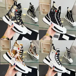 Designerskor Högtoppkvinnor Sneakers med kedjor Canvas Casual Shoes Tjocksoled Elastic Cotton Women's Sports Shoes