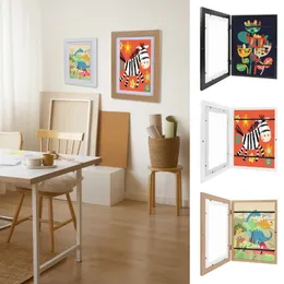 Картинки рамки деревянные прямоугольники детские арт-кармовые дети A4 Art-Work Display Home Office Ограничиваемые рамки для хранения картинок Home Decor 230831