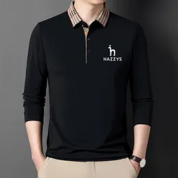 Mens Polos Fashion Male Clothes Cotton Polo Shirts Spring Autumn Long Sleeve Tshirt Hazzys Men Lapel Tops Business Casual Fit Jersey 230830