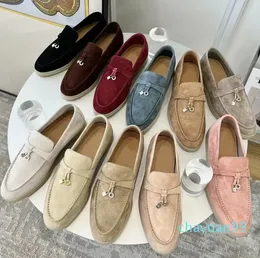 Skor för kvinnors toppkvalitet kashmir läder man loafers hög elastisk nötkött sena fashion casual platt klack mjuk sula kvinnor arbetar kontorssko