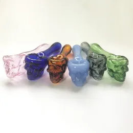 Pyrex Ölbrenner Rohre Löffel Schädel Glasrohre Handpfeife Glas Rauchpfeifen Tabak Trockenkräuter für Silikonbong Glas Bubbler 23 LL