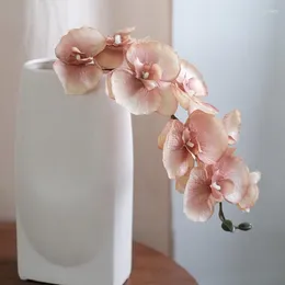 Dekoracyjne kwiaty sztuczne phalaenopsis fałszywe kwiat ślubny ślub akcesoria wazon dekoracja home stopen