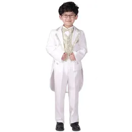 スーツ2023到着男の子の正式な服セットbowtievestshirtStailcoatpants子供ブレイザー児タキシードスーツ卸売230830