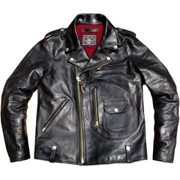 Skórzana skórzana kurtka dla rowerzystów męskich oryginalna konna motocykl motocyklowy J24 Spring Autumn Vintage Designer Ubranie 230831