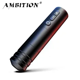 Dövme Makinesi Ambition Ninja Profesyonel Kablosuz Dövme Kalem Makinesi 4mm Strok Güçlü Kırılmaz DC Motor Dijital Ekran Sanatçı Body 230831