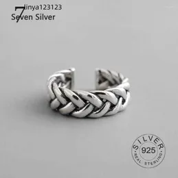 Cluster Rings Vintage 925 Sterling Silver Chain For Women Wedding Trendy Fine Jewelry Adjustable Antique Anillos Cute Gift