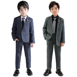 Anzüge Smoking Baby Jungen Kleid Outfits Formale Kinder Hochzeit Elegante Kleinkind Schuluniform GentlemanKids Party Kleidung 230830