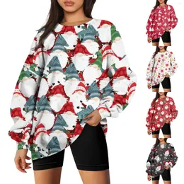 Frauen Hoodies Weihnachten Elch Drucken Gestellte Sweatshirt Frauen 3d Abstrakte Vintage Top Pullover Ausverkauf Sudaderas Mujer 2023