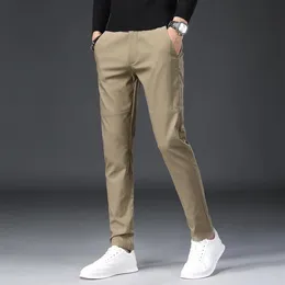 Mens Suit Pants Formella män klänningar byxor Kläder Korea Style Slim Elastic Midje Office Classic Summer Trouser2593