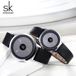Shengke Couple Watches Fashion Quartz-Watch Women Wristwatch Clock Relojes Mujer Casual Ladies Watch Montre Femme Creative Dial206k