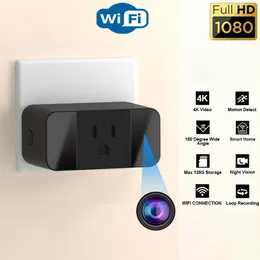 Mini Cameras US Smart Plug Switch Camera 150 Wide Angle Home Surveillance HD Wireless IP Wifi Remote Control Adapters 230830