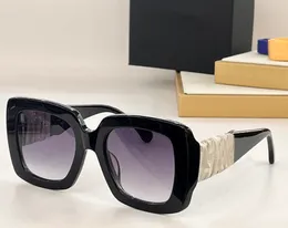 Lunettes de soleil carrées en cuir noir gris dégradé femmes lunettes de soleil été Sunnies gafas de sol Sonnenbrille UV400 lunettes unisexe avec boîte