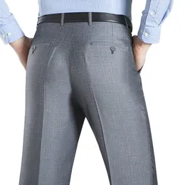 Pantaloni da uomo Estate Business Abito sottile da uomo Taglia 2956 Primavera Autunno Maschile Formale Abito lungo in seta solida Pantaloni larghi da ufficio 230830