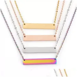 Anhänger Halsketten Personalisierte Blank Bar Halskette Frauen Edelstahl Lange DIY Kreatives Geschenk 35x6mm Drop Lieferung Schmuck Anhänger Dhbbk