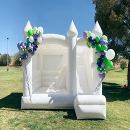 wholesale Free ship Playground Mini Small Inflatable Bouncer Combo Bouncy Castle Wedding Kids Toddler White Bounce House With Slide For Sale