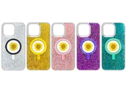 Glitter Poweder Flower Flower Cases for iPhone 14 14Pro 14Plus 14Promax 13 13Pro 13Promax iPhone12 12Pro مع OppBags