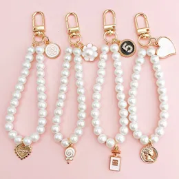 Keychains Lanyards Pearl Phone Chains Cellphone Straps Bohemia Fashion Telephone Lanyard Phonecase Charms Keychain Car Key Bag Pendant For Women 230831