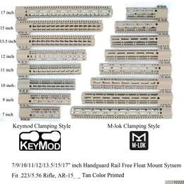 Autres accessoires tactiques 7/9/10/11/12/13,5/15/17 pouces Keymod / M-Lok Clam Style Handguard Rail Float Picatinny Mount Systemtan Couleur Dhtwy