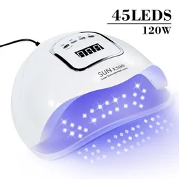 ネイルドライヤーサンX5 LED最大マニキュアランプ45 LED UV用爪硬化ポーランドゲルドライヤーランプツール230831