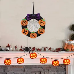 Decorative Flowers Reusable Halloween Wreath Easy To Hang Spooky Ghost Festival Decor Fabric Unique