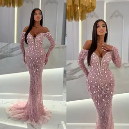 Vestidos de noite de cristal de luxo design de moda sexy decote em v sereia vestido de baile glitter lantejoulas contas feito sob encomenda chique formal