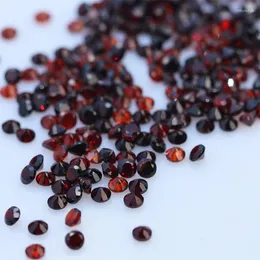 Pietre preziose sfuse Vendita all'ingrosso di granato rosso naturale di alta qualità da 1,2 mm con taglio brillante rotondo per la creazione di gioielli