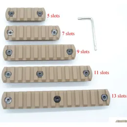 Others Tactical Accessories Tan Color Printed Aluminum 5 7 9 11 13 Slots Picatinny/Weaver Rail Sections For Key Mod Handguards System Dhse4