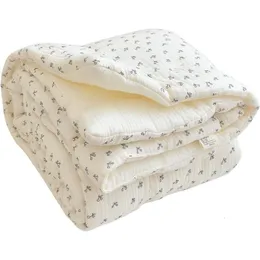 Trapunte Born Baby Coperta unisex invernale in cotone lavorato a maglia Lettino per neonati Coperte per dormire Trapunte Passeggino per bambini Swaddle Wrap Bedding Trapunta 230831